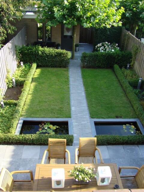 Kleine tuin met symetrie